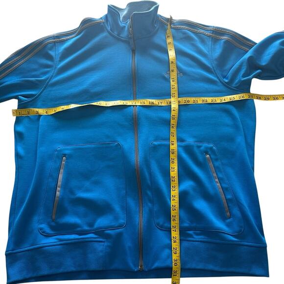 Adidas -Men’s Signature Blue w/Gray Stripes Full Zip Track Jacket- Size XXL - Picture 4 of 7